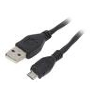 Kabel USB 2.0 USB A vidlice,USB B micro vidlice zlacený 0,1m