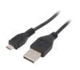 Kabel USB 2.0 USB A vidlice,USB B micro vidlice zlacený 0,5m