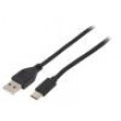 Kabel USB 2.0 USB A vidlice,USB C vidlice zlacený 1,8m černá
