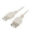 Kabel USB 2.0 USB A zásuvka,USB A vidlice 0,75m béžová PVC