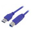 Kabel USB 3.0 USB A vidlice,USB B vidlice zlacený 1,8m modrá