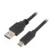 Kabel USB 3.0 USB A vidlice,USB C vidlice zlacený 0,1m černá