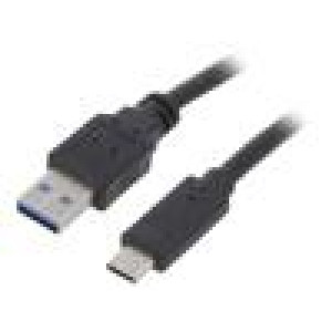 Kabel USB 3.0 USB A vidlice,USB C vidlice zlacený 3m černá