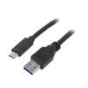 Kabel USB 3.0 USB A vidlice,USB C vidlice zlacený 1,8m černá