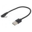 Kabel USB 2.0 USB A vidlice,USB C úhlová zástrčka 0,2m černá