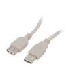 Kabel USB 2.0 USB A zásuvka,USB A vidlice zlacený 3m béžová