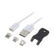 Kabel magnetický,USB 2.0 1m bílá Materiál vnější izol: TPE