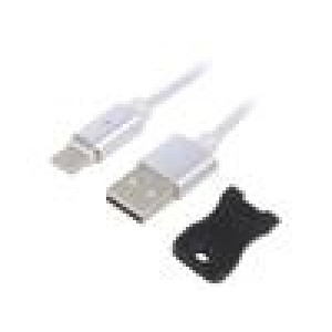 Kabel magnetický,USB 2.0 USB A vidlice,USB C vidlice 1m bílá