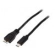 Kabel USB 3.0 USB B micro vidlice,USB C vidlice zlacený 1m