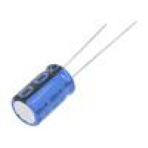 Kondenzátor: elektrolytický 220uF 50VDC Ø10x16mm Rozteč: 5mm