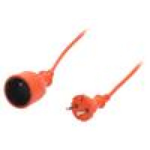 Prodlužovací síťový kabel Zásuvky: 1 PVC oranžová 2x1mm2 10m