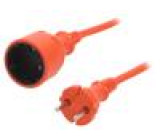 Prodlužovací síťový kabel Zásuvky: 1 PVC oranžová 2x1mm2 10m