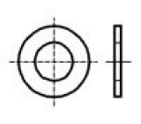 Podložka kulatá M6 D=6,4mm h=1,2mm nerezavějící ocel A2