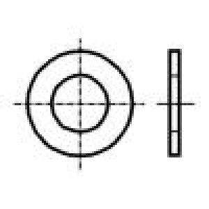 Podložka kulatá M7 D=14mm h=1,6mm ocel Povlak: zinek DIN: 125A