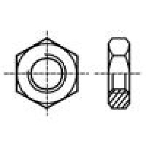 Matice šestihranná M5 0,8 ocel Povlak: zinek H: 2,7mm 8mm