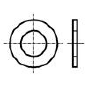 Podložka kulatá M3 D=3,2mm h=0,8mm ocel Povlak: zinek