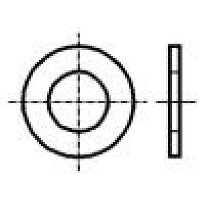 Podložka kulatá M5 D=5,3mm h=1mm ocel Povlak: zinek BN: 84520