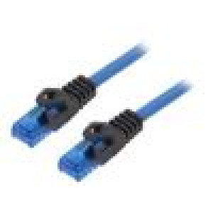 Patch cord U/UTP 6a drát Cu modrá 30m 24AWG samozhášivý