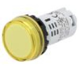 Kontrolka 22mm IP65 Barva: žlutá 24VAC 24VDC