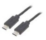 Kabel USB 2.0 USB C vidlice,z obou stran 0,5m Barva: černá