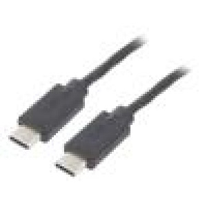 Kabel USB 2.0 USB C vidlice,z obou stran 0,5m Barva: černá