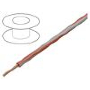 Wire LgY stranded Cu 1mm2 red-gray PVC 300/500V Class: 5