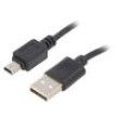 Kabel USB 2.0 USB A vidlice,USB B mini vidlice niklovaný 1m