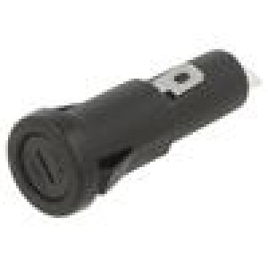 Zásuvka 6,3x32mm 10A na panel Otv: Ø15,2mm UL94V-2 250VAC