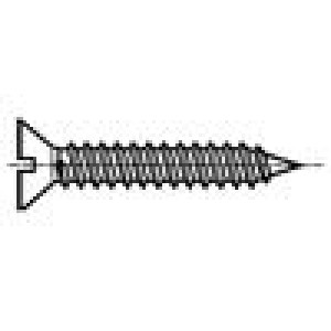 Vrut 2,9x6,5 Hlava: kuželová plochá 0,8mm kalená ocel zinek