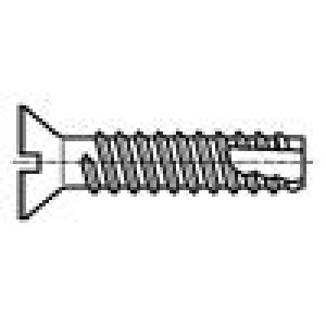 Vrut 2,9x6,5 Hlava: kuželová plochá 0,8mm kalená ocel zinek