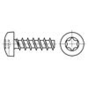 Vrut 2,5x6 Hlava: válcová Torx® TX08 kalená ocel Øhlavy: 5mm
