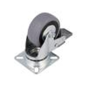 Pojezdové kolo Ø: 60mm W: 24mm H: 83mm otočné s brzdou 500N
