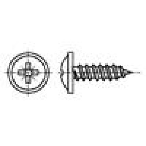 Vrut 4,2x16 Hlava: kulatá Pozidriv PZ2 ocel zinek Øhlavy: 10mm