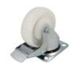 Pojezdové kolo Ø: 100mm W: 30mm H: 128mm otočné s brzdou 150kg