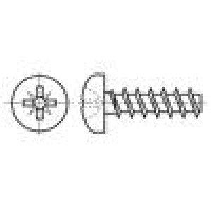 Vrut 2,2x6 Hlava: válcová Pozidriv PZ1 nerezavějící ocel A2