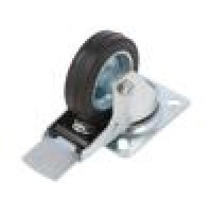 Pojezdové kolo Ø: 80mm W: 25mm H: 105mm otočné s brzdou 50kg