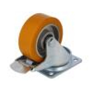 Pojezdové kolo Ø: 100mm W: 40mm H: 128mm otočné s brzdou 200kg