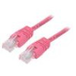 Patch cord U/UTP 5e lanko CCA PVC růžová 0,5m 26AWG Økab: 5mm