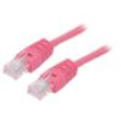 Patch cord U/UTP 5e lanko CCA PVC růžová 5m 26AWG Økab: 5mm