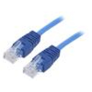 Patch cord U/UTP 5e lanko CCA PVC modrá 1,5m 26AWG Økab: 5mm