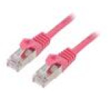 Patch cord F/UTP 6 lanko CCA PVC růžová 5m RJ45 vidlice