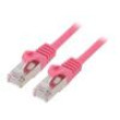 Patch cord F/UTP 6 lanko CCA PVC růžová 1m RJ45 vidlice