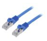 Patch cord F/UTP 6 lanko CCA PVC modrá 0,5m RJ45 vidlice