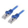 Patch cord S/FTP 6a drát Cu LSZH modrá 1m 27AWG Økab: 5,8mm