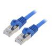 Patch cord S/FTP 6a drát Cu LSZH modrá 0,5m 27AWG Økab: 5,8mm