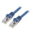 Patch cord S/FTP 6a drát Cu LSZH modrá 0,25m 27AWG