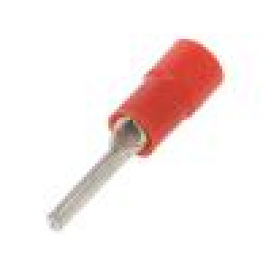 Hrot: jehlový Ø: 1,8mm 0,25÷1,5mm2 krimpovací na kabel červená