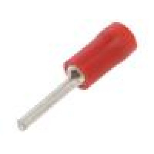 Hrot: jehlový Ø: 1,9mm 0,25÷1,5mm2 krimpovací na kabel červená