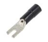 Hrot: vidličková M4 Ø: 4,3mm 10mm2 krimpovací na kabel černá