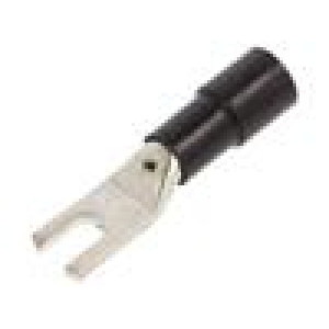 Hrot: vidličková M5 Ø: 5,3mm 16mm2 krimpovací na kabel černá